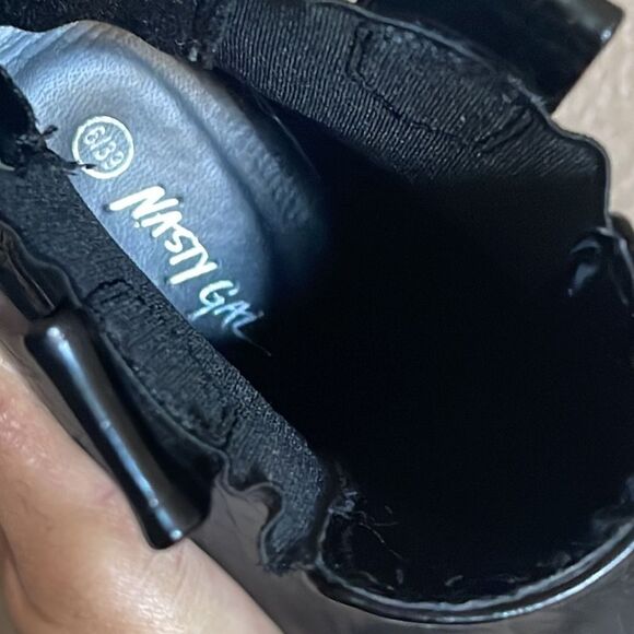 Nasty Gal Chunky Heel Croc Embossed Ankle Boots size 6 - Picture 6 of 6